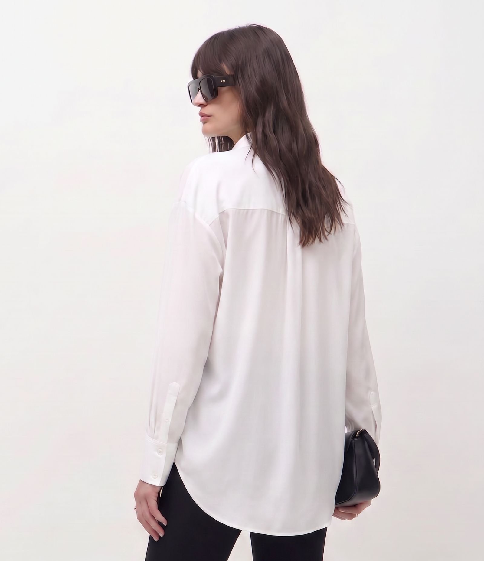 Camisa Oversized em Tricoline Toque Empapelado Branco 4