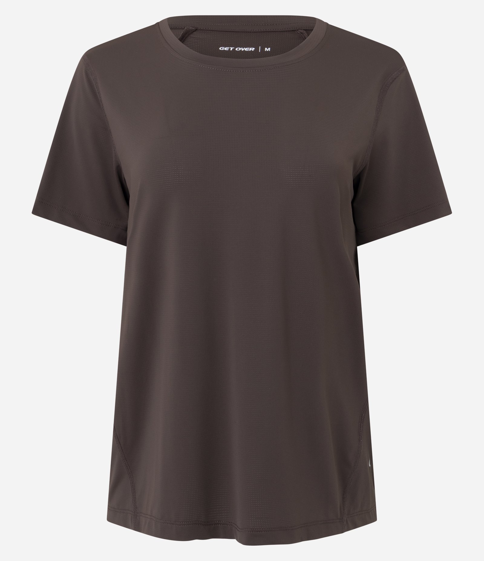 Camiseta Esportiva Manga Curta em Poliamida Marrom 5