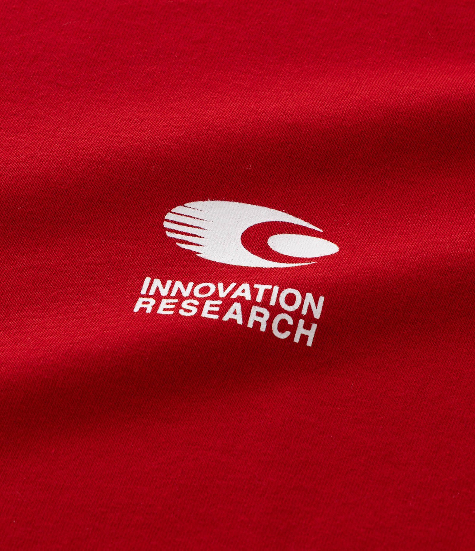 Camiseta Manga Curta em Algodão com Lettering Innovation Research Oversized Vermelho 8