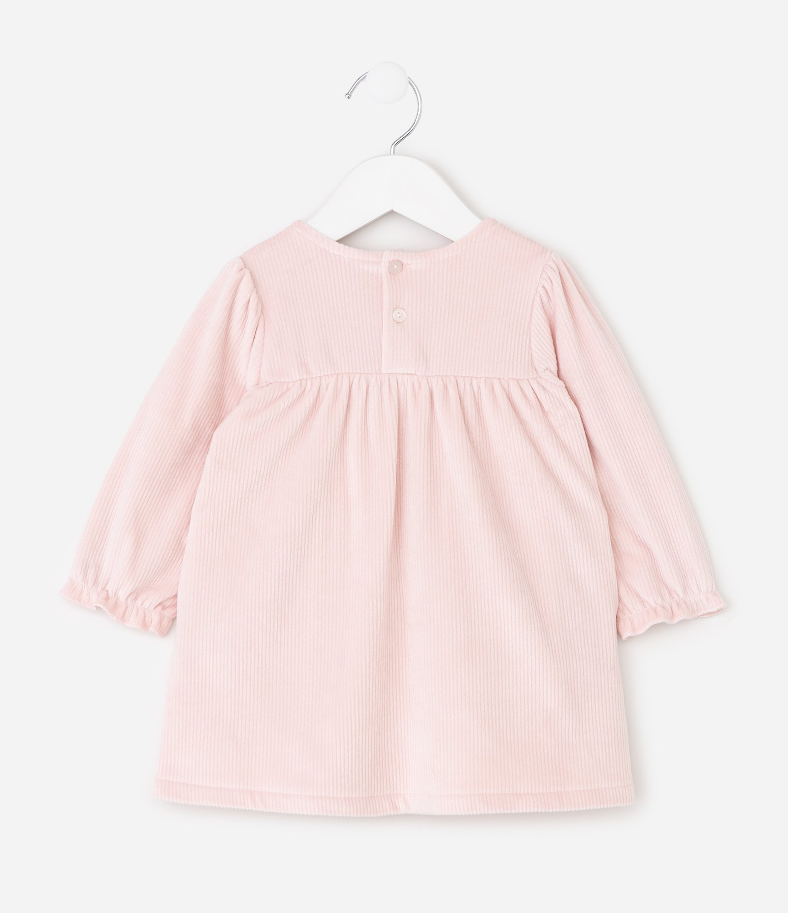 Vestido Bebê em Fleece com Colete Matelassê Floral – Tam 0 a 18 Meses Rosa/Verde 5