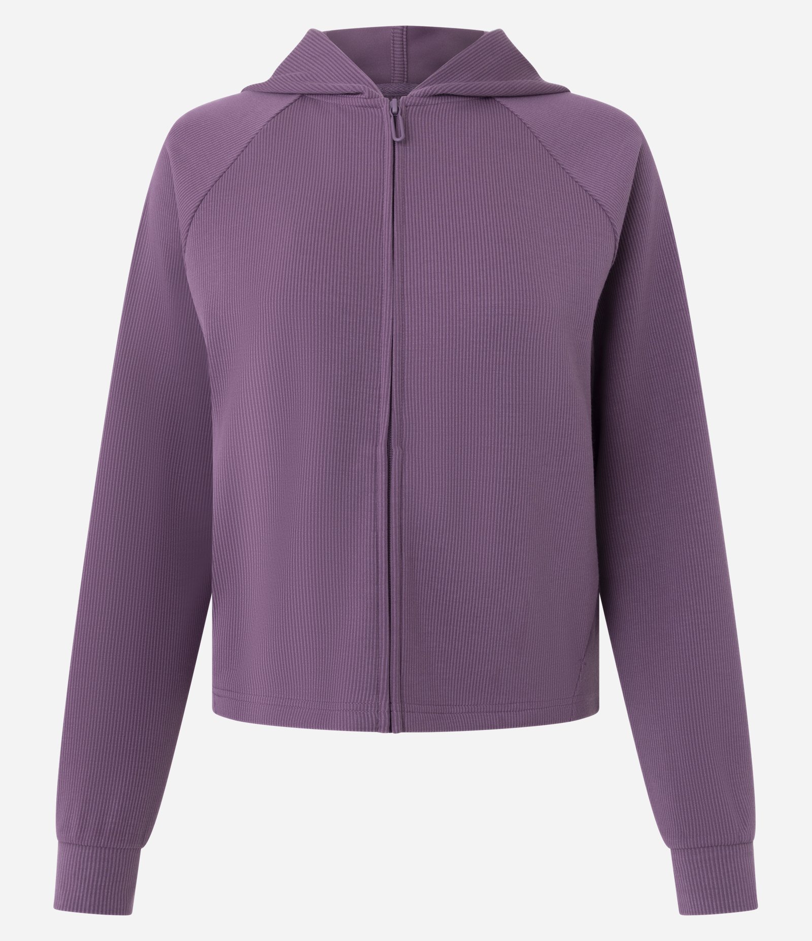 Jaqueta Esportiva em Modal Canelado com Capuz Roxo 5
