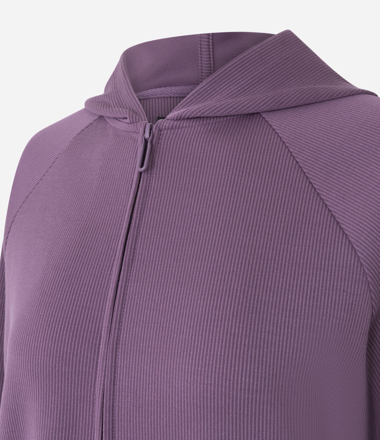 Jaqueta Esportiva em Modal Canelado com Capuz Roxo 6