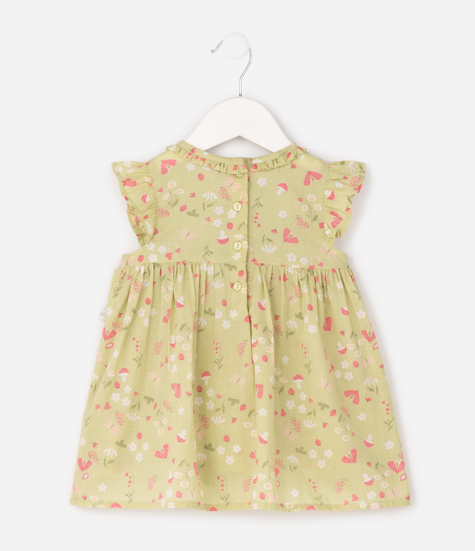 Vestido Infantil com Calcinha Estampa Jardim Fantástico – Tam 3 a 18 Meses Verde 4