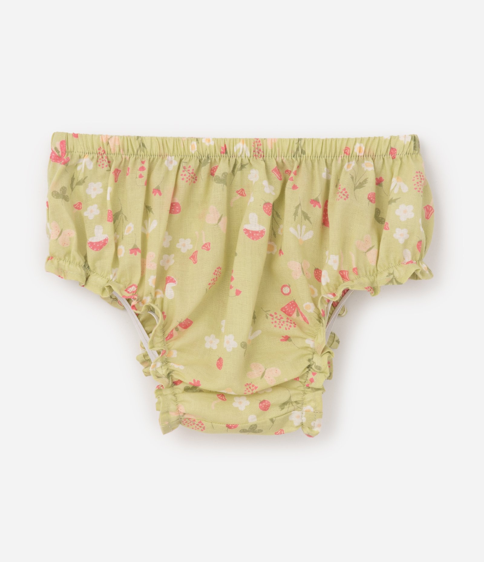 Vestido Infantil com Calcinha Estampa Jardim Fantástico – Tam 3 a 18 Meses Verde 5