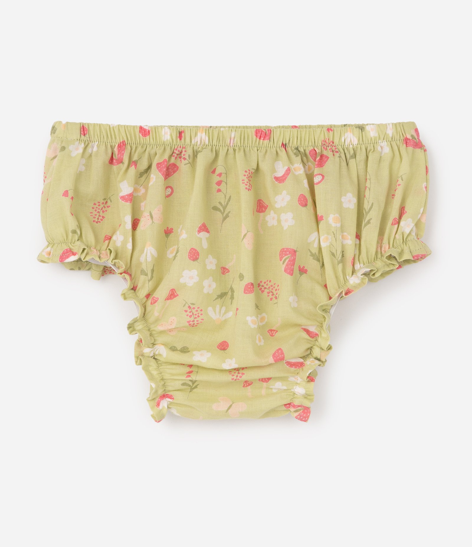 Vestido Infantil com Calcinha Estampa Jardim Fantástico – Tam 3 a 18 Meses Verde 6