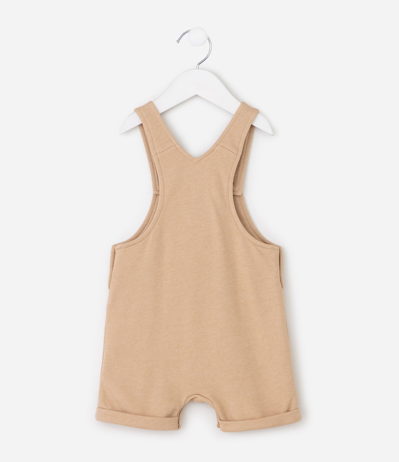 Conjunto Infantil Body Listrado e Jardineira com Bordado Urso – Tam 0 a 18 Meses Bege/Branco/Azul 8