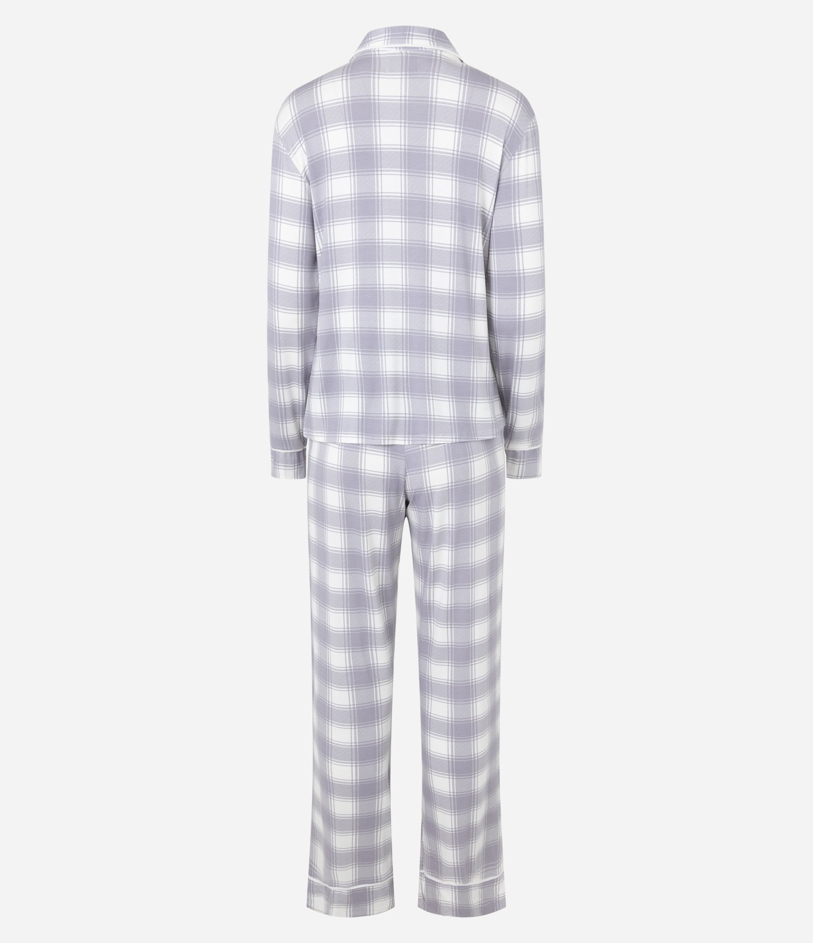 Pijama Americano em Viscolycra com Estampa Xadrez Lilás 7