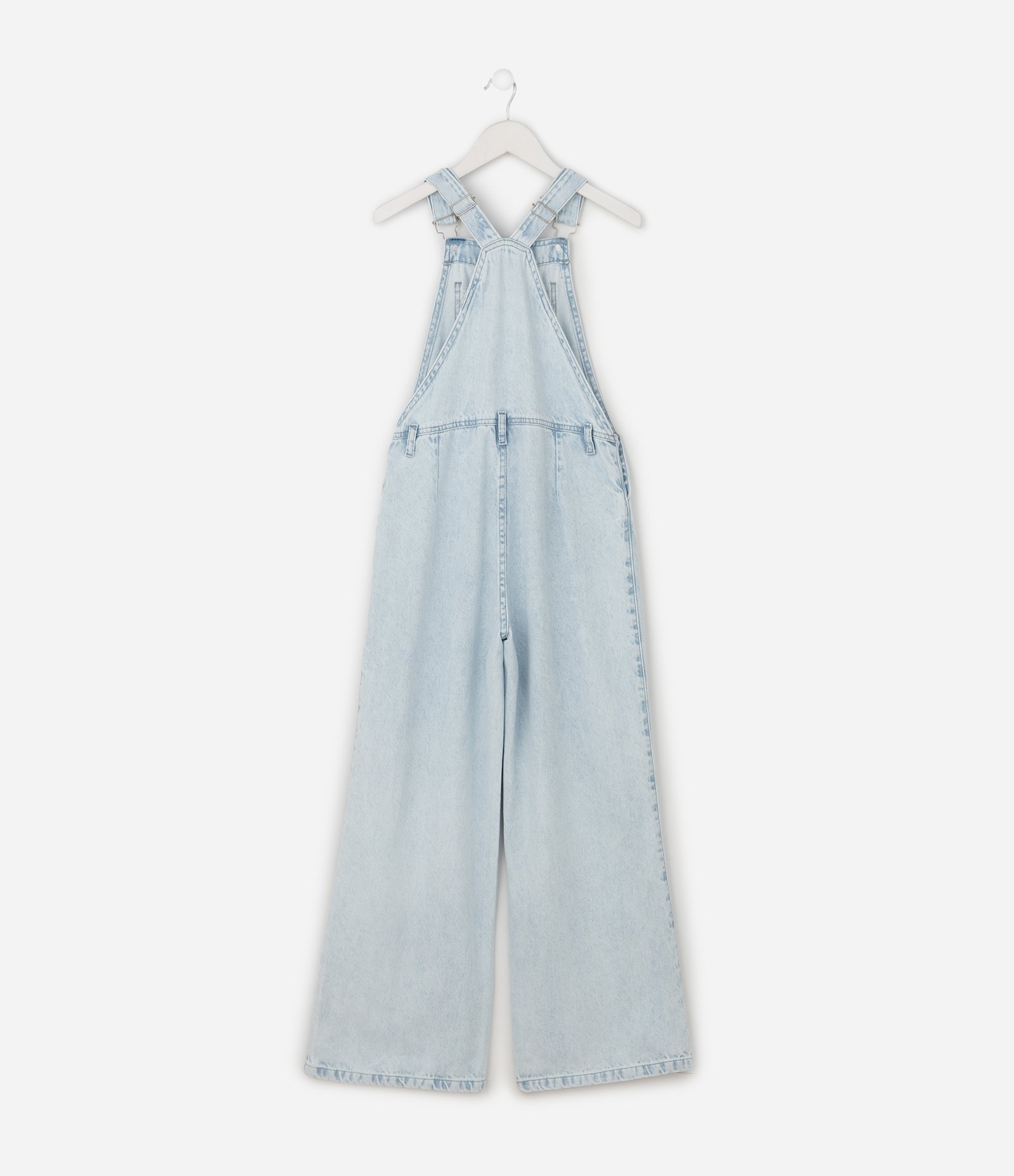 Macacão Wide Infantil em Jeans com Bordado Estrelas – Tam 5 a 14 Anos Azul Claro 2