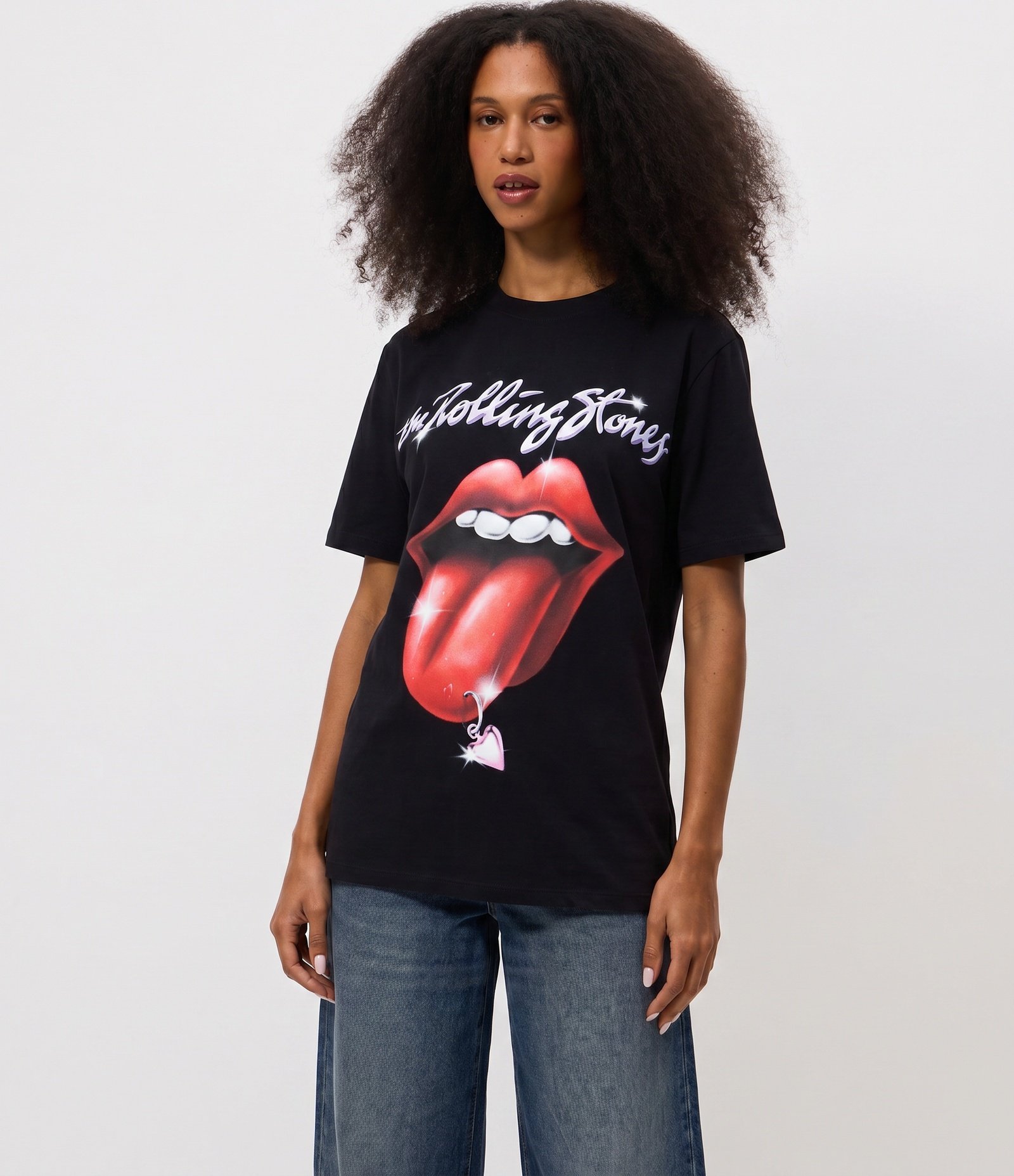 Camiseta em Algodão com Estampa Rolling Stones Preto 2