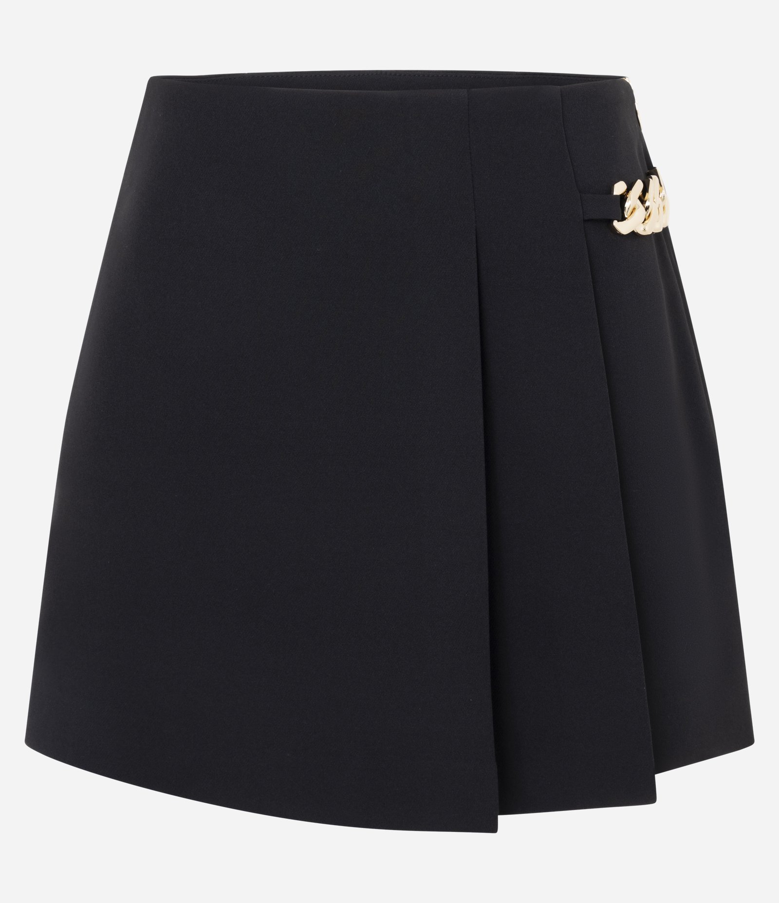 Short Saia Alfaiatado com Corrente Metálica Preto 1