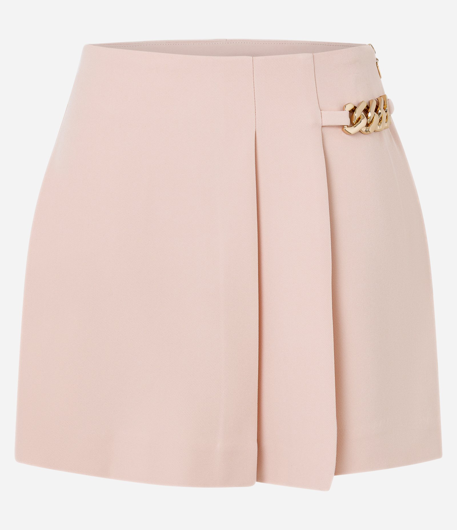 Short Saia Alfaiatado com Corrente Metálica Rosa 5