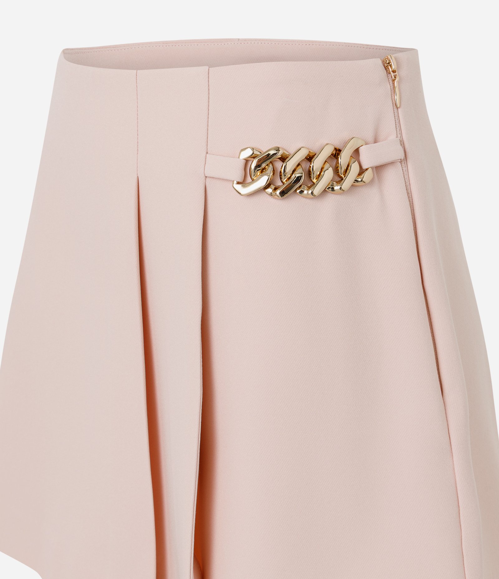 Short Saia Alfaiatado com Corrente Metálica Rosa 7