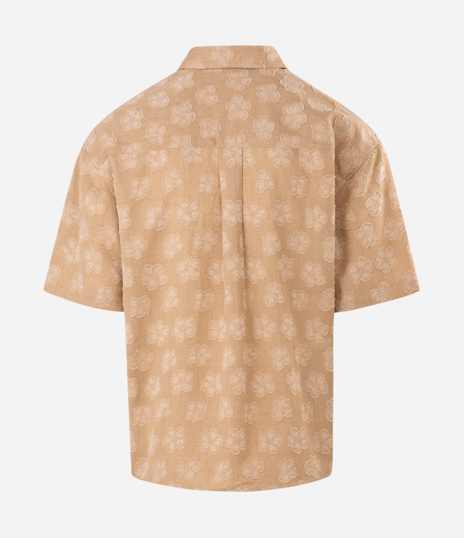 Camisa Boxy com Bordado Floral Navalhado Bege 8