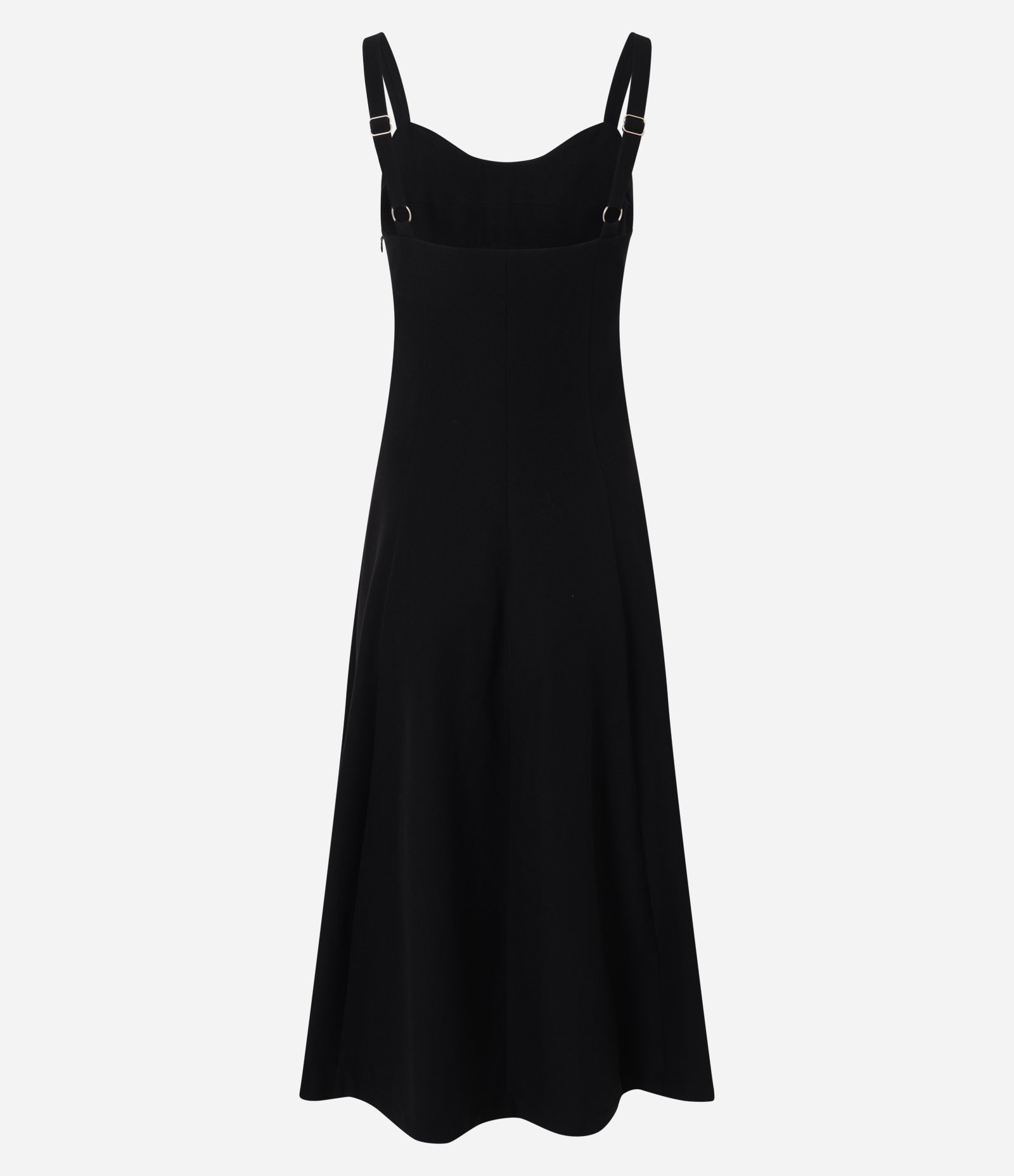 Vestido Midi Alfaiatado com Decote Coração e Alças Largas Preto 7