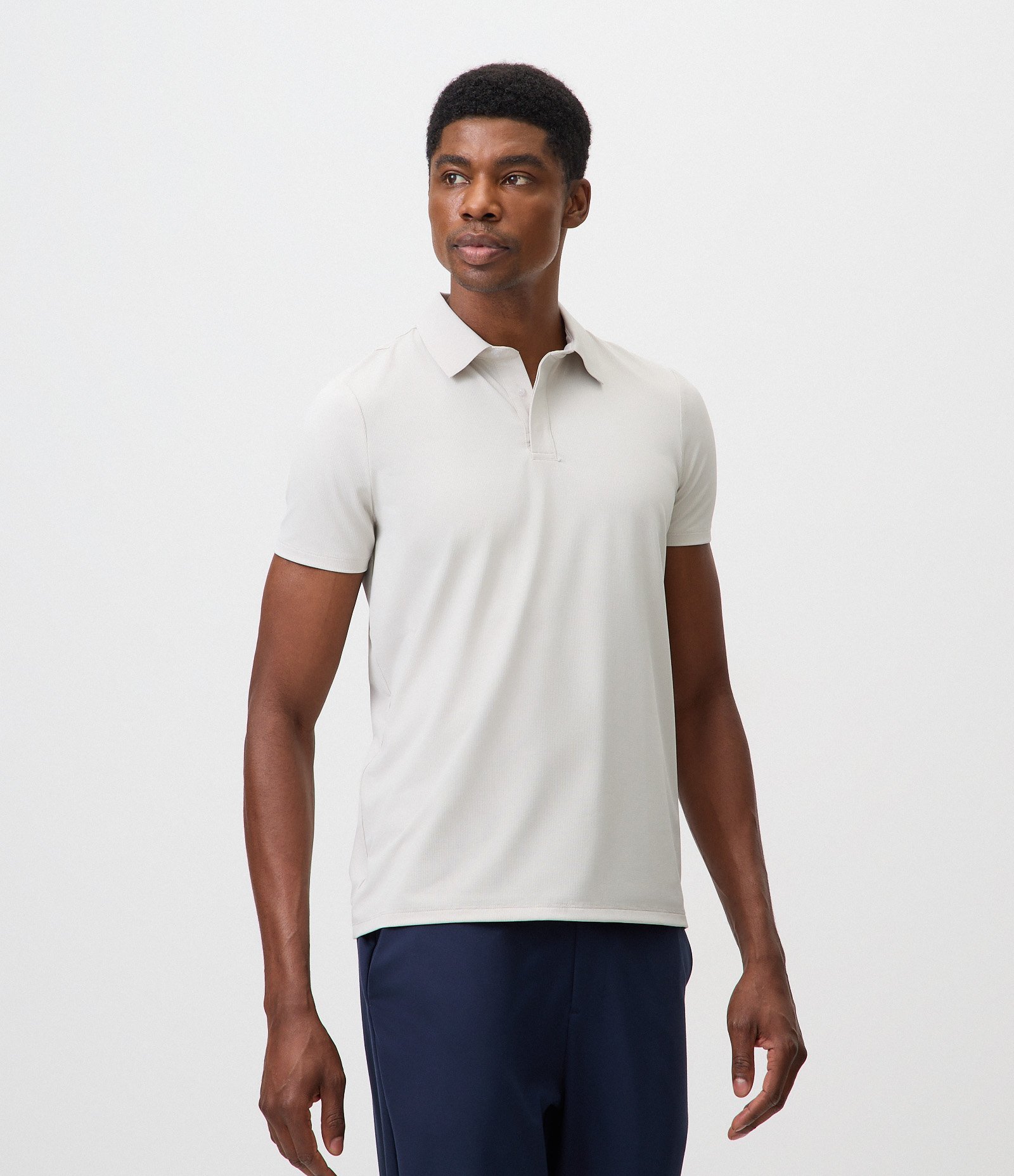 Polo Slim Tecnológica Texturizada Poliamida Branco 1