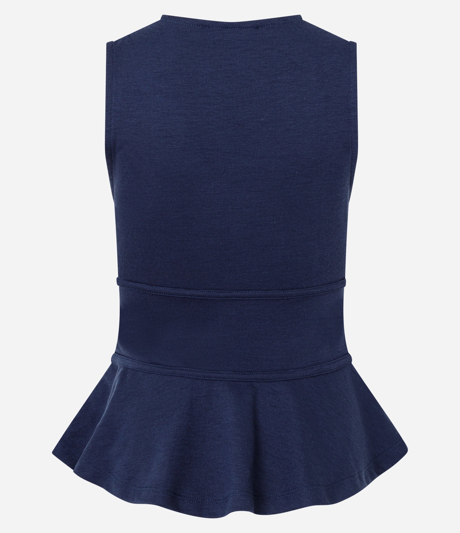 Blusa Peplum em Ponto Roma com Lacinhos Azul 2