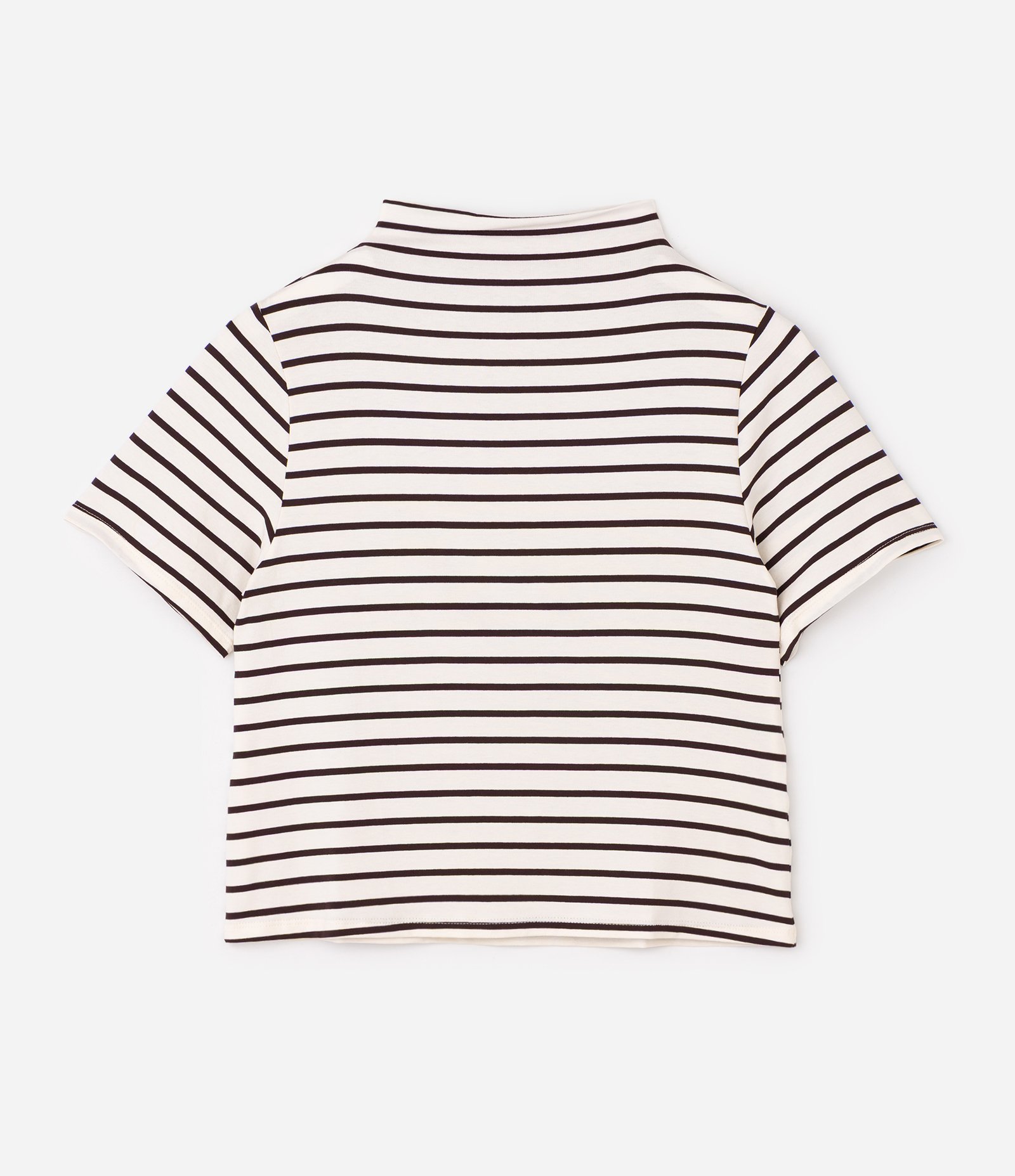 Blusa Listrada Gola Alta Curve & Plus Size Bege 5