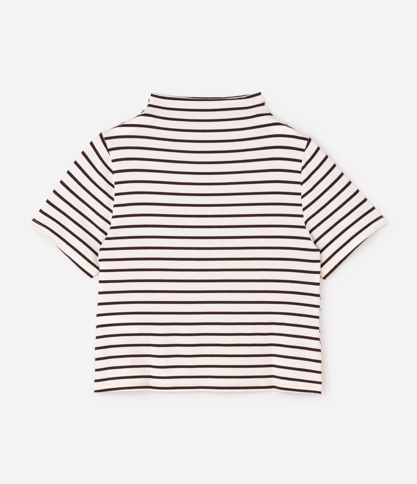 Blusa Listrada Gola Alta Curve & Plus Size Bege 6