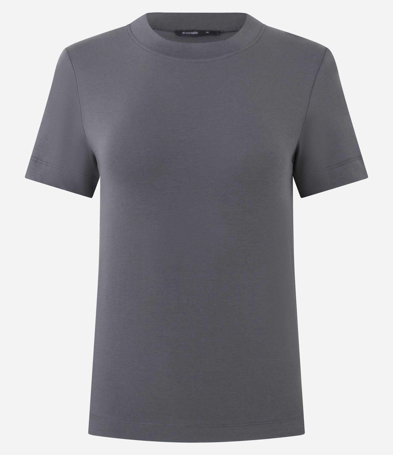 Blusa Básica Justinha em Ribana de Algodão Cinza Escuro 5