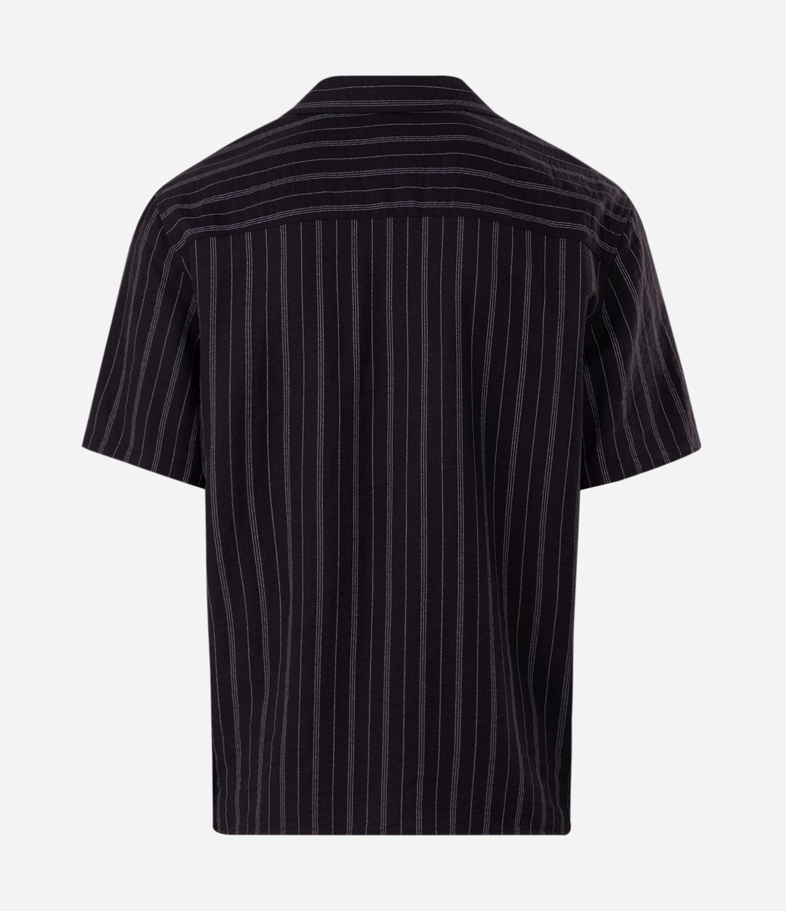 Camisa Bowling Listrada Fio Tinto Viscolinho Preto 4