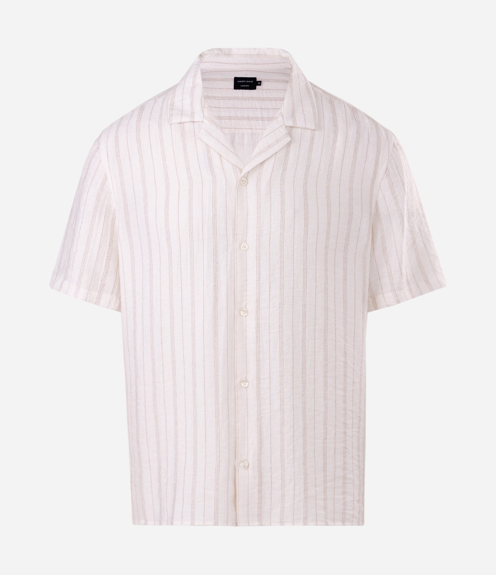 Camisa Bowling Listrada Fio Tinto Viscolinho Off White 5