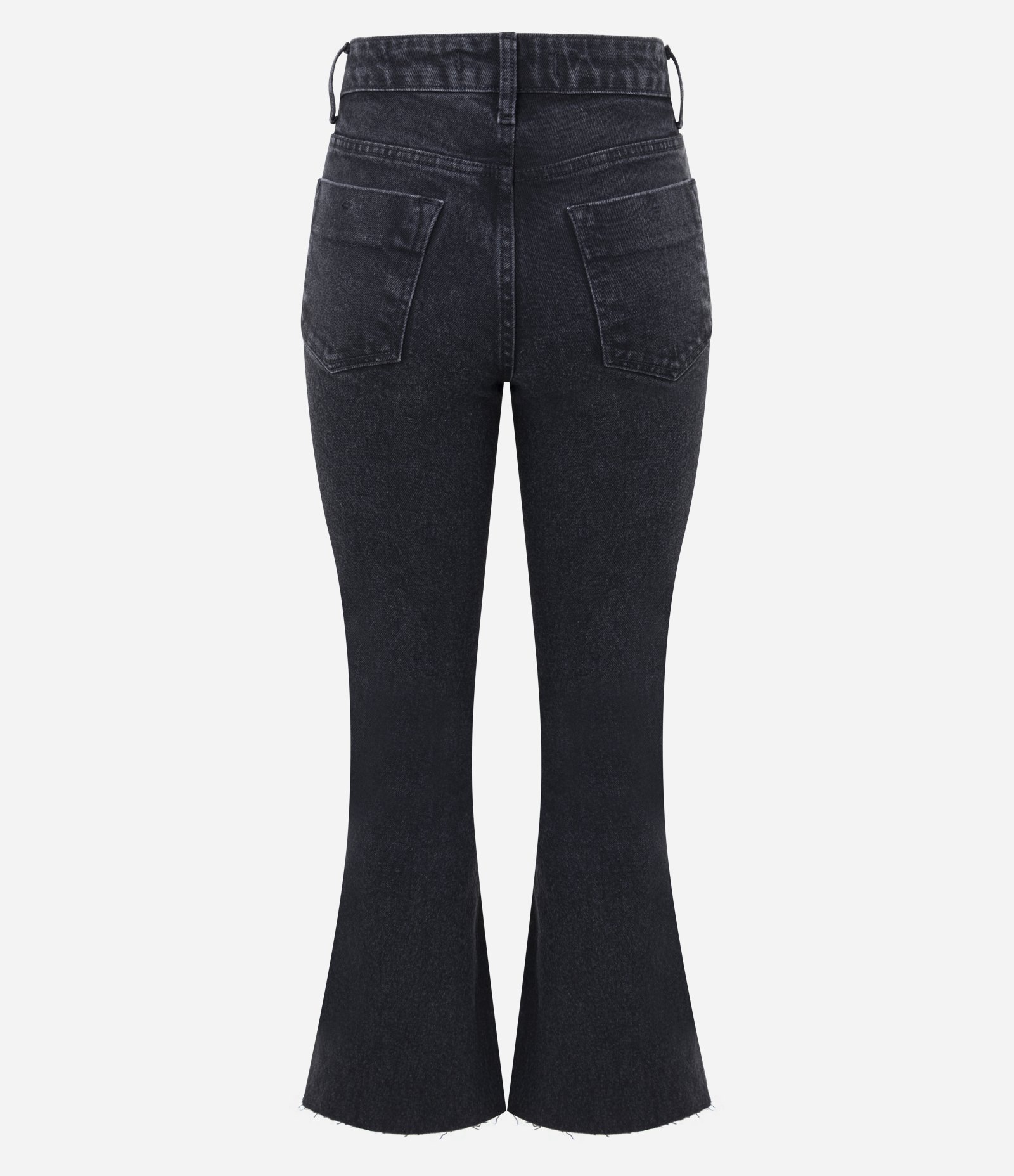 Calça Flare Cropped em Jeans com Cintura Média Preto 2