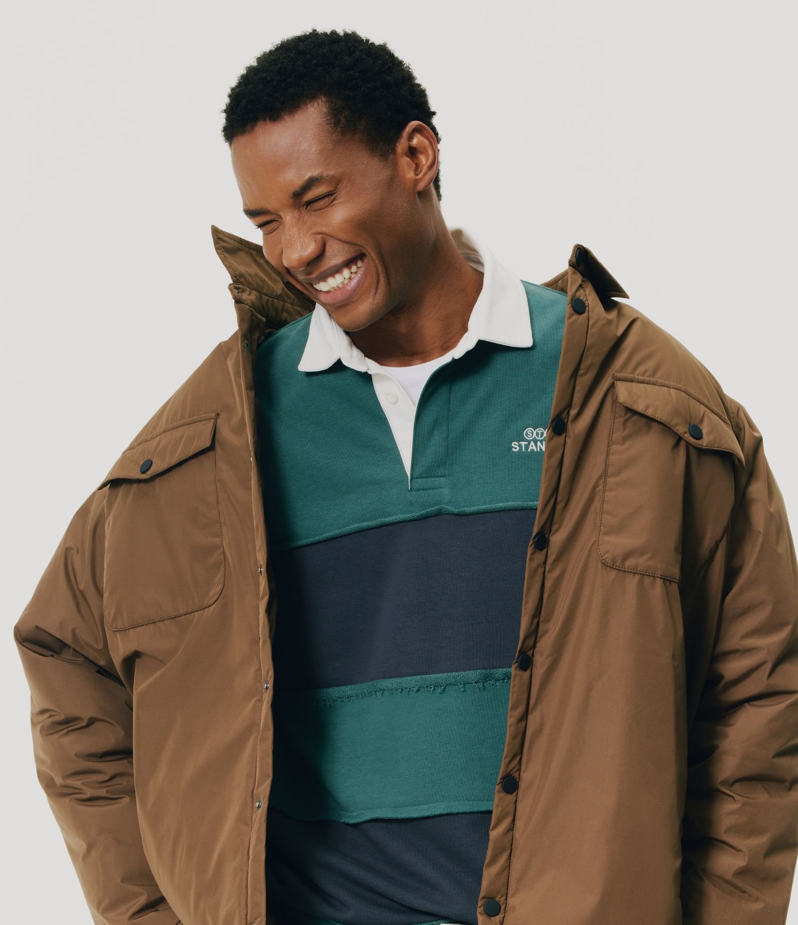 Jaqueta Overshirt Tecnológica com Padding Marrom 2