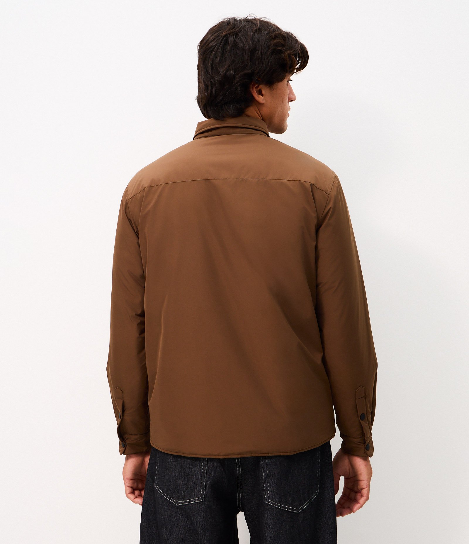 Jaqueta Overshirt Tecnológica com Padding Marrom 5