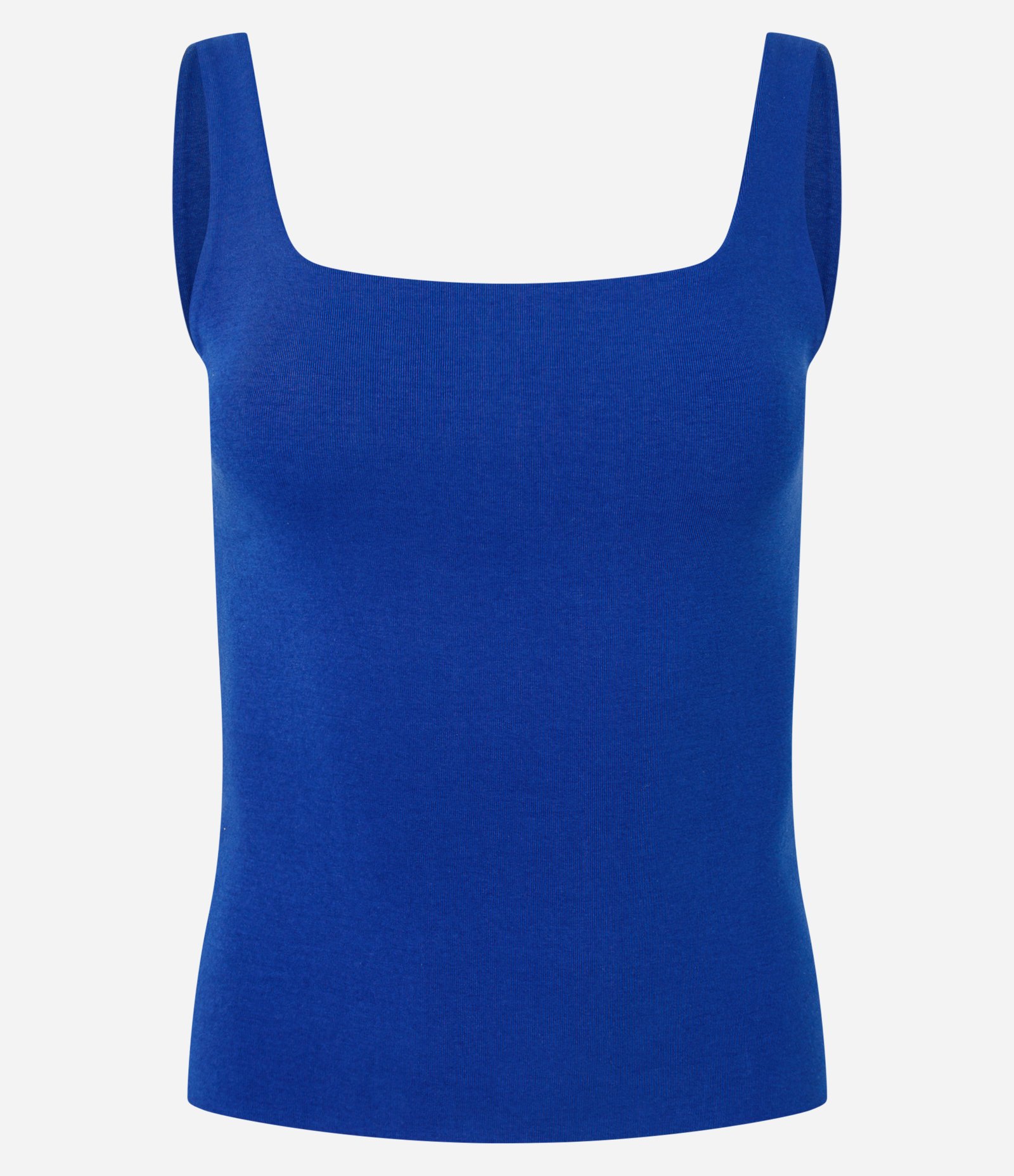 Blusa em Ribana com Decote Quadrado e Alça Larga Azul 5