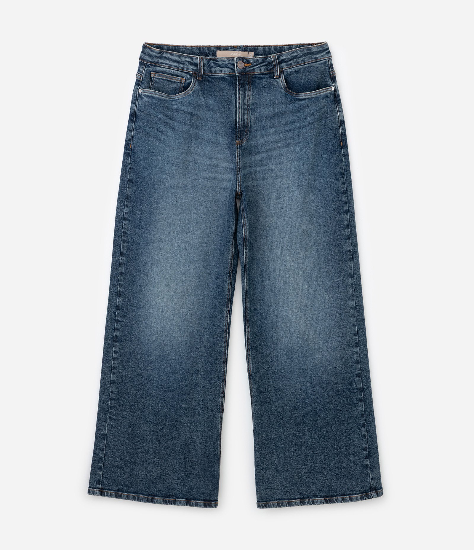 Calça Jeans Wide Lisa com Elastano Curve & Plus Size Azul 6