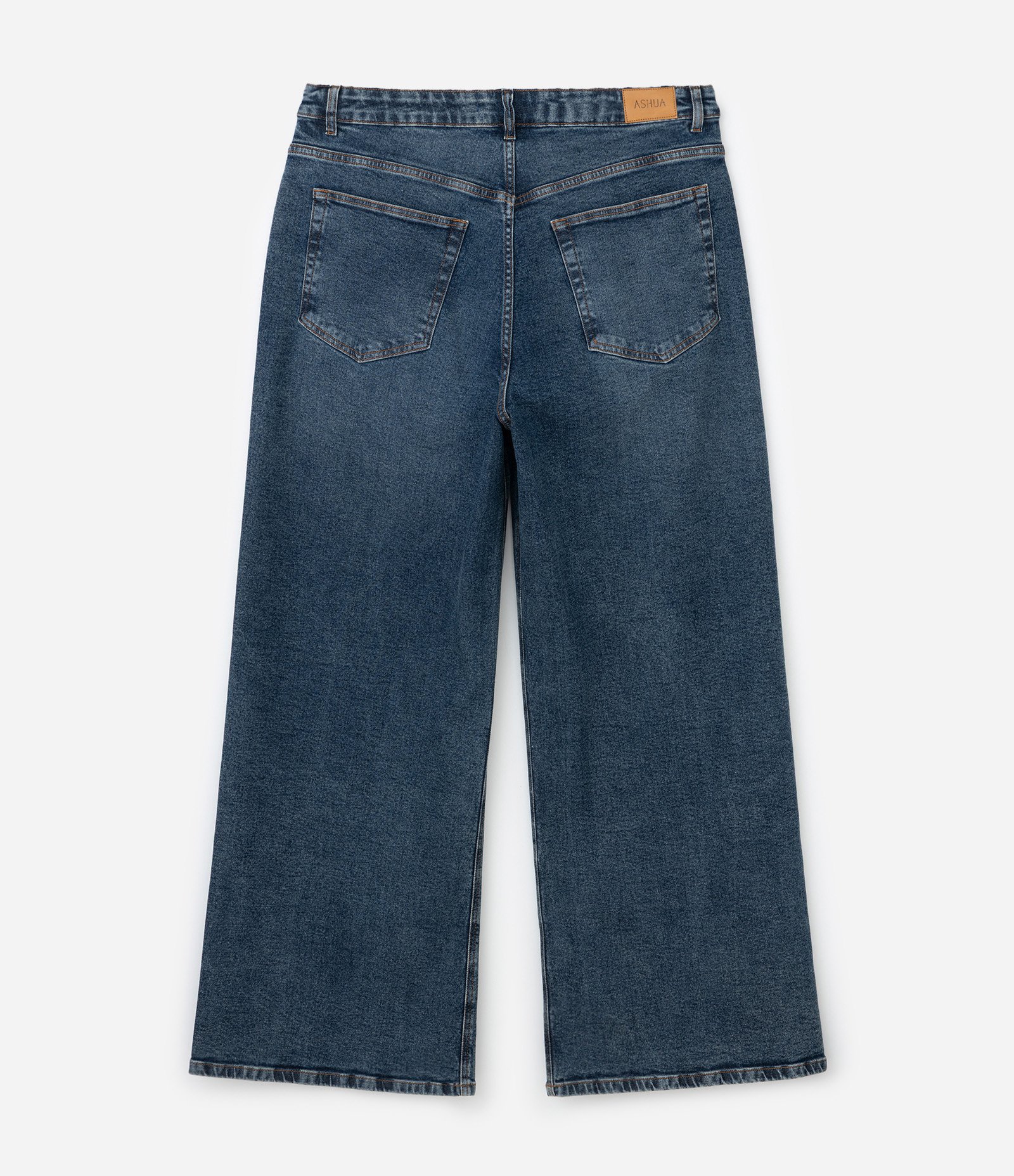 Calça Jeans Wide Lisa com Elastano Curve & Plus Size Azul 7