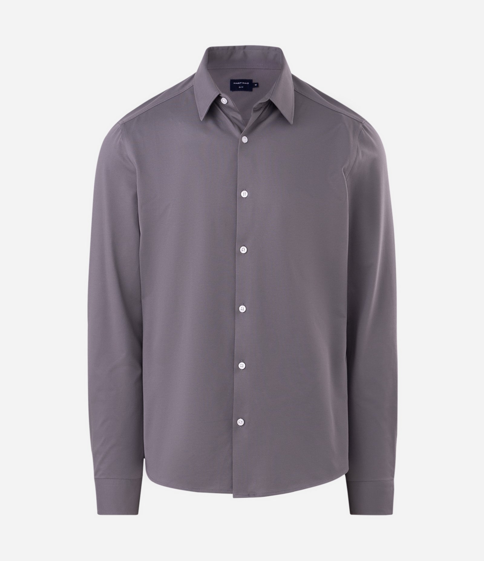 Camisa Slim em Algodão Performance Easy Care Cinza 6