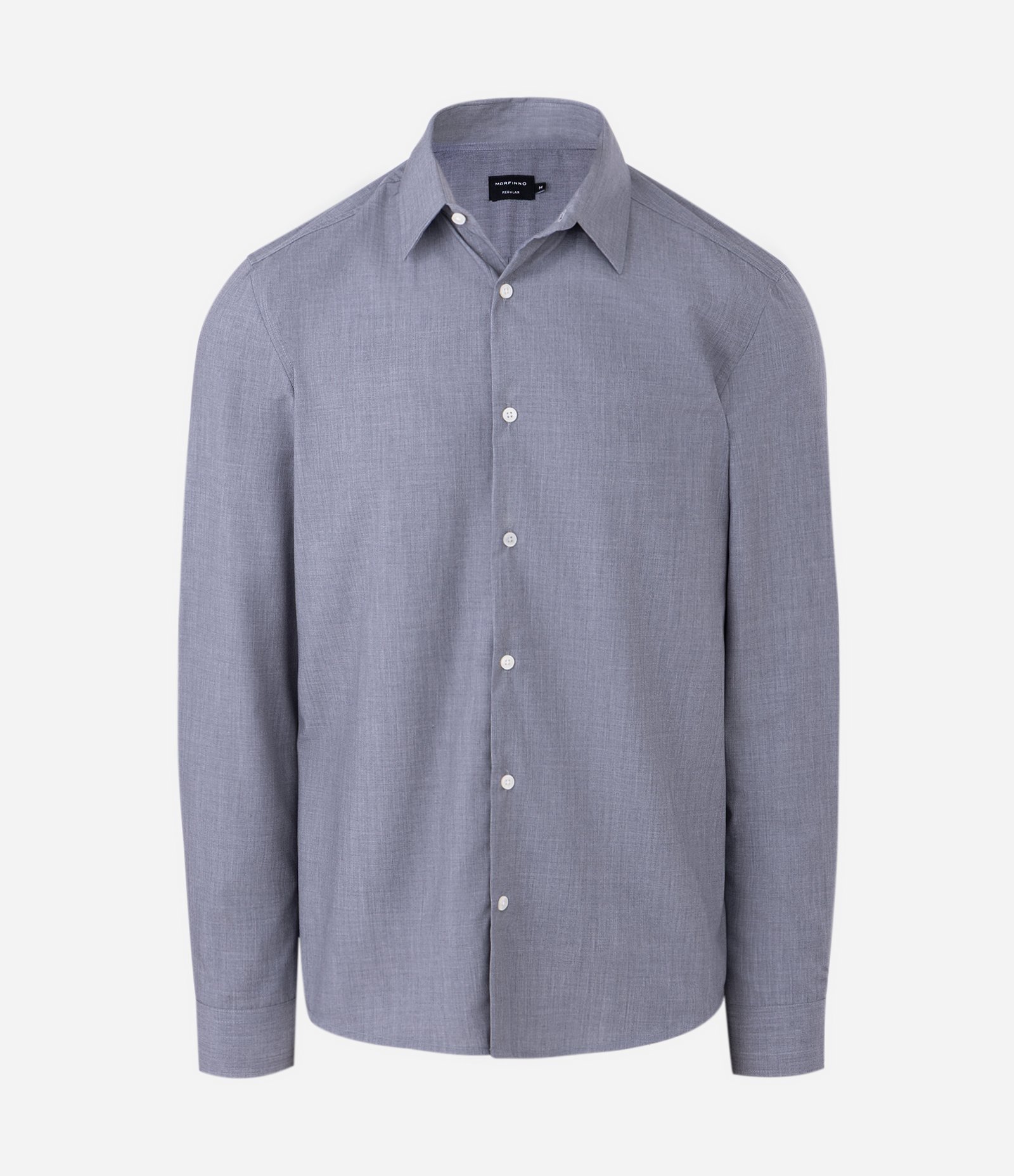 Camisa Masculina Manga Longa Fil a Fil Regular Azul 5