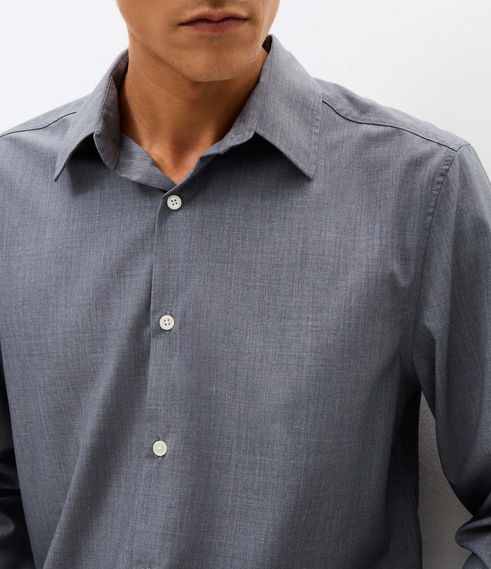 Camisa Masculina Manga Longa Fil a Fil Regular Azul 3
