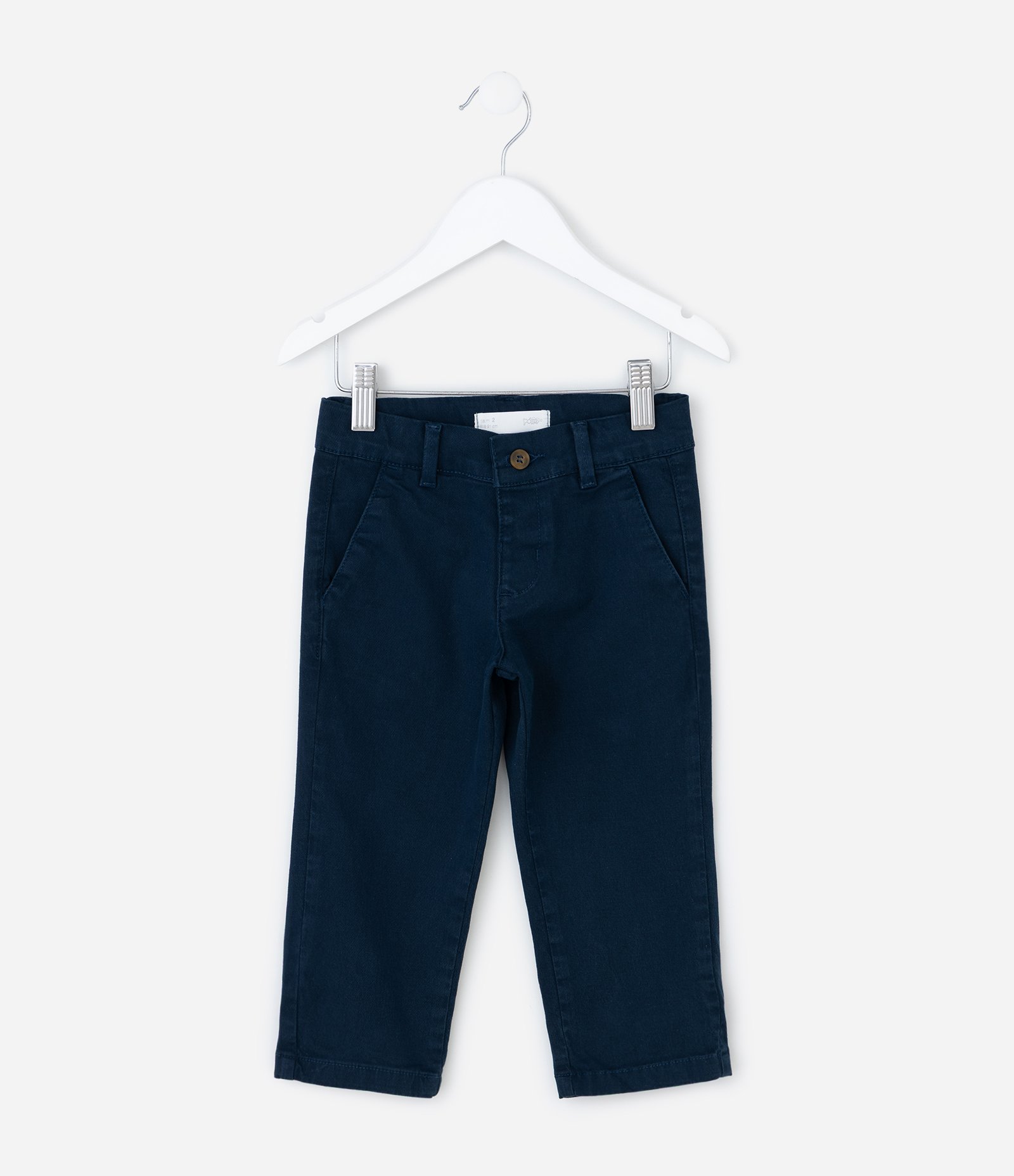 Calça Skinny Infantil em Sarja com Bolso Faca - Tam 1 a 4 anos Azul Marinho 2