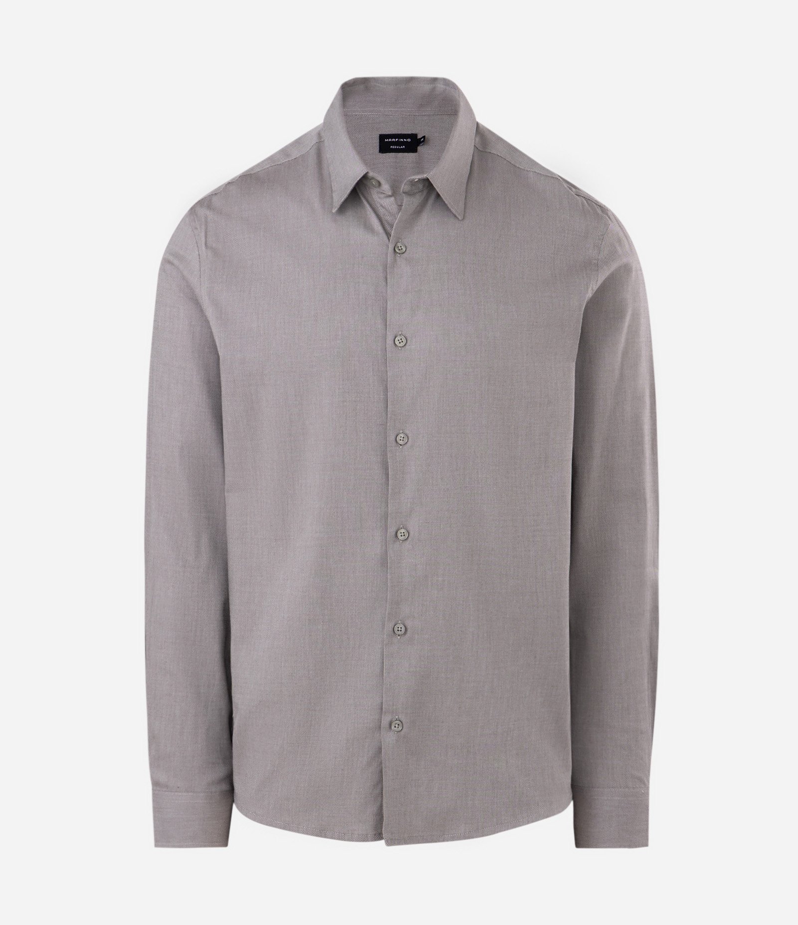 Camisa Regular Tecnológica em Sarja Elástica Cinza 1