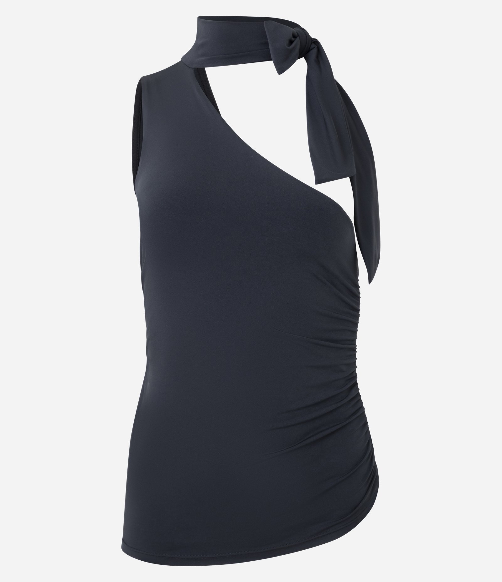 Blusa Ombro Só com Amarração na Gola Preto 4