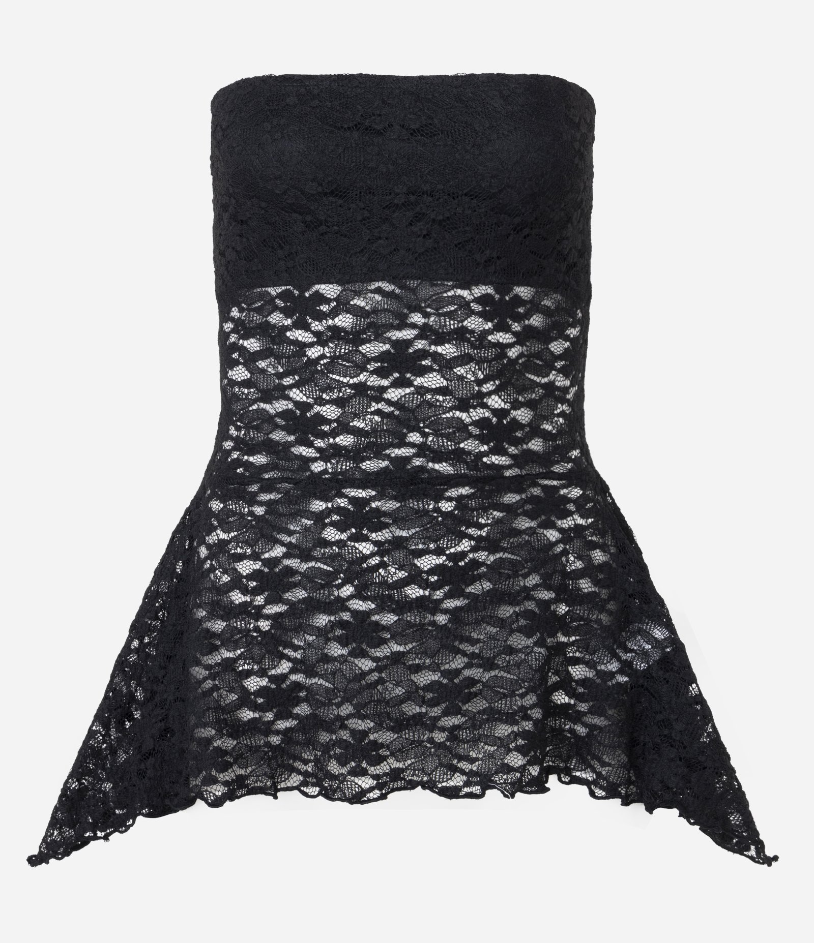 Blusa Tomara que Caia em Renda com Pontas Diferenciadas Preto 4