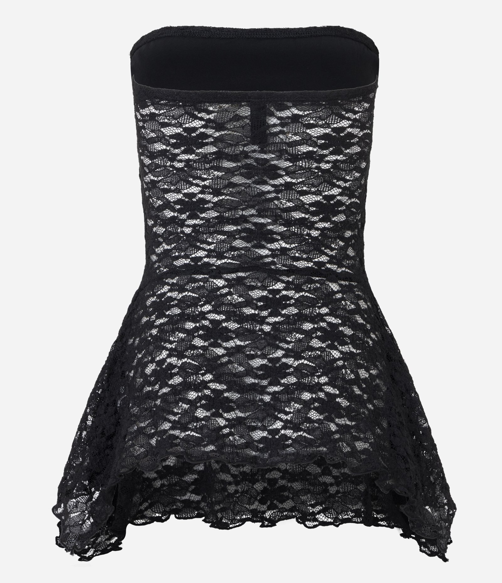 Blusa Tomara que Caia em Renda com Pontas Diferenciadas Preto 7