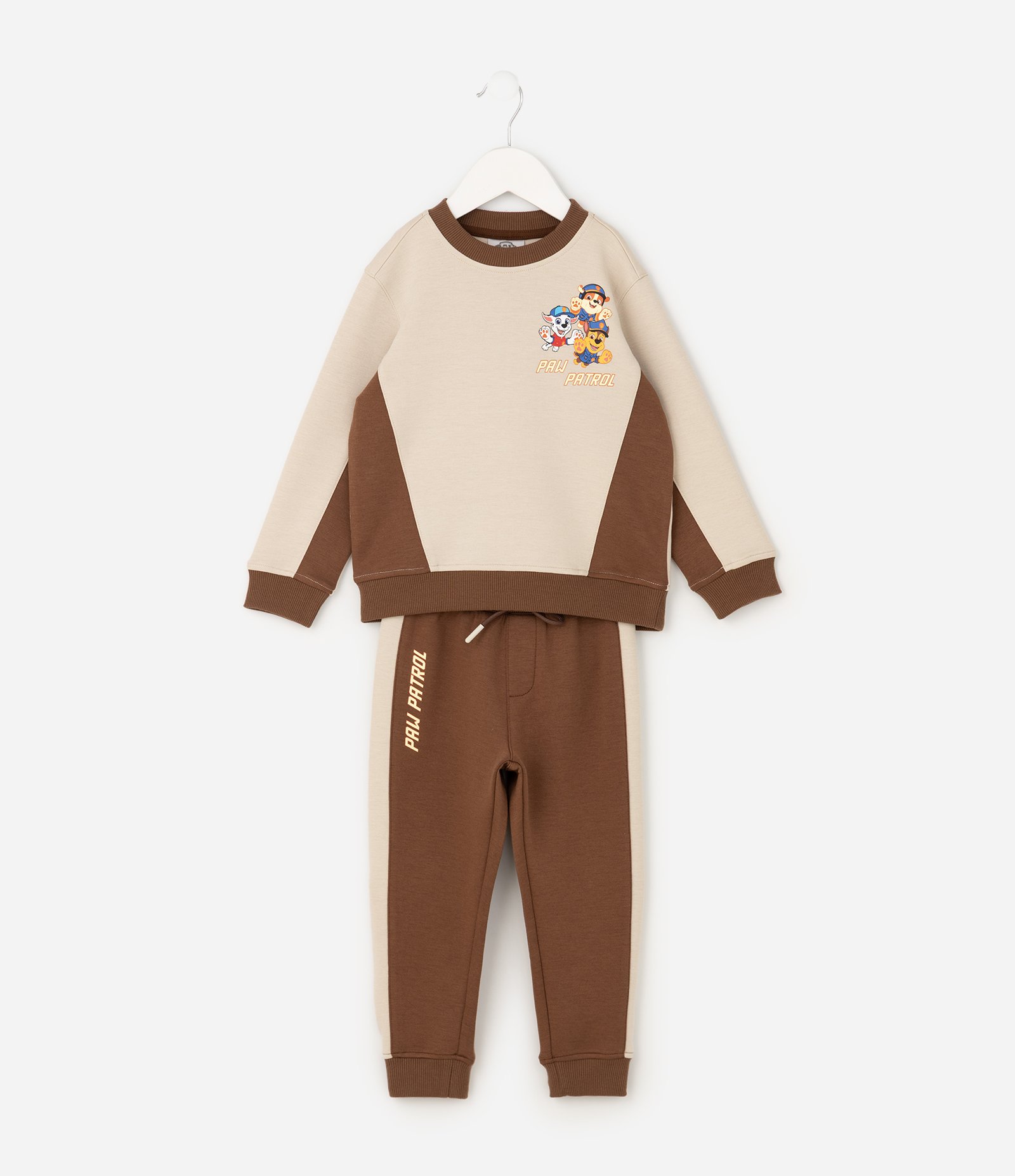 Conjunto Infantil Moletom com Estampa Patrulha Canina e Recortes – Tam 2 a 6 Anos Bege/Marrom 2