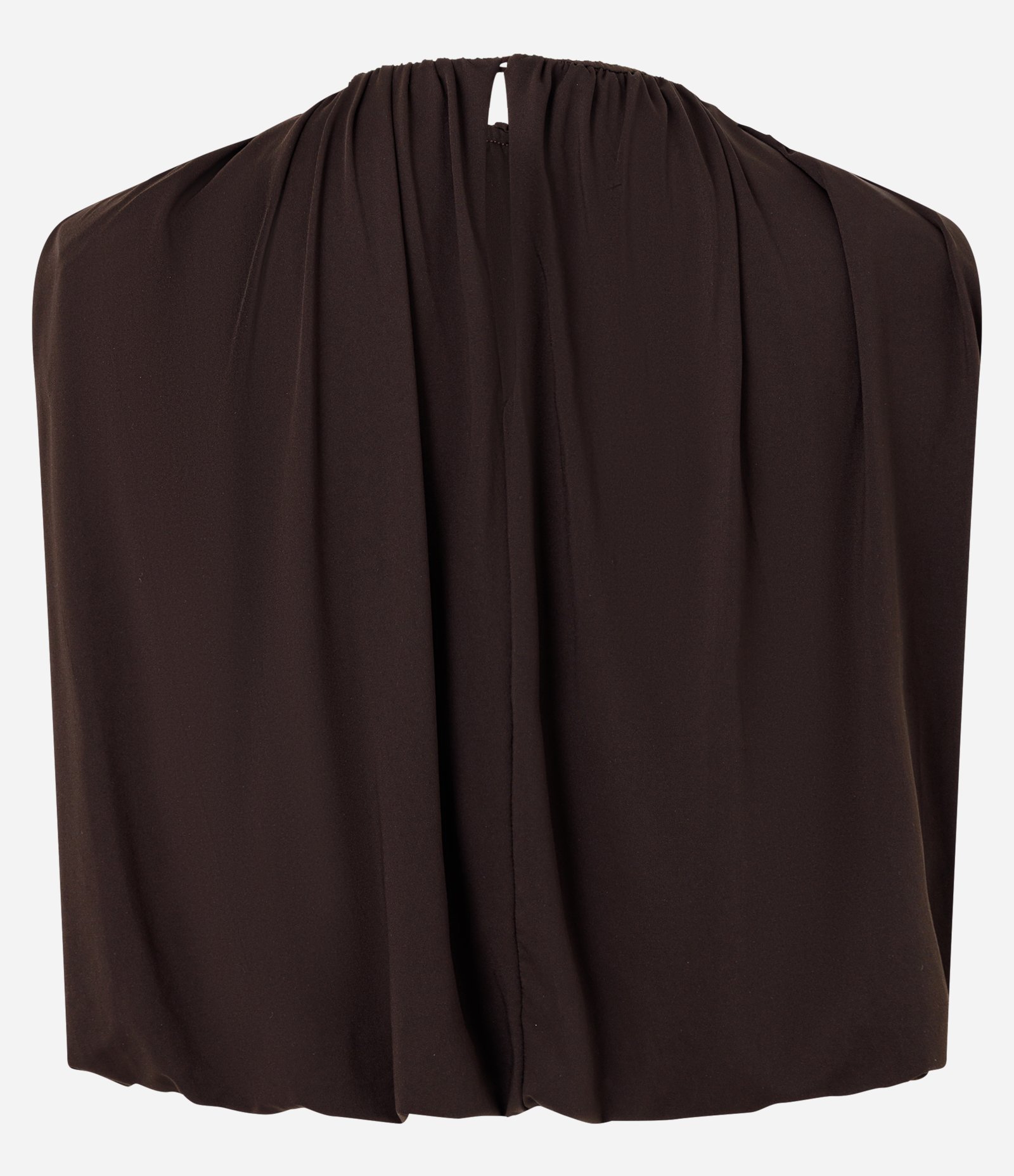Blusa Balonê em Microfibra com Ombreira Marrom 2