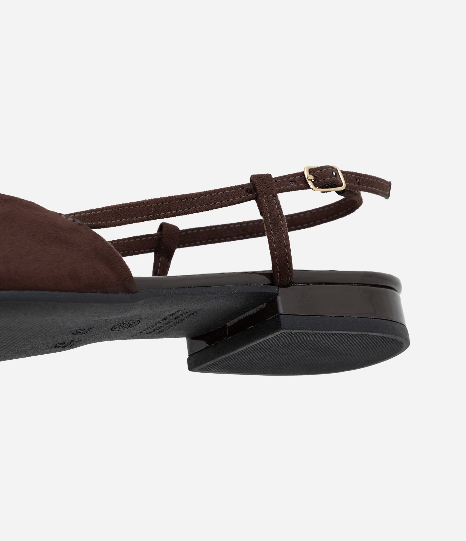 Sapatilha Slingback Texturizado com Detalhes em PU Marrom 3