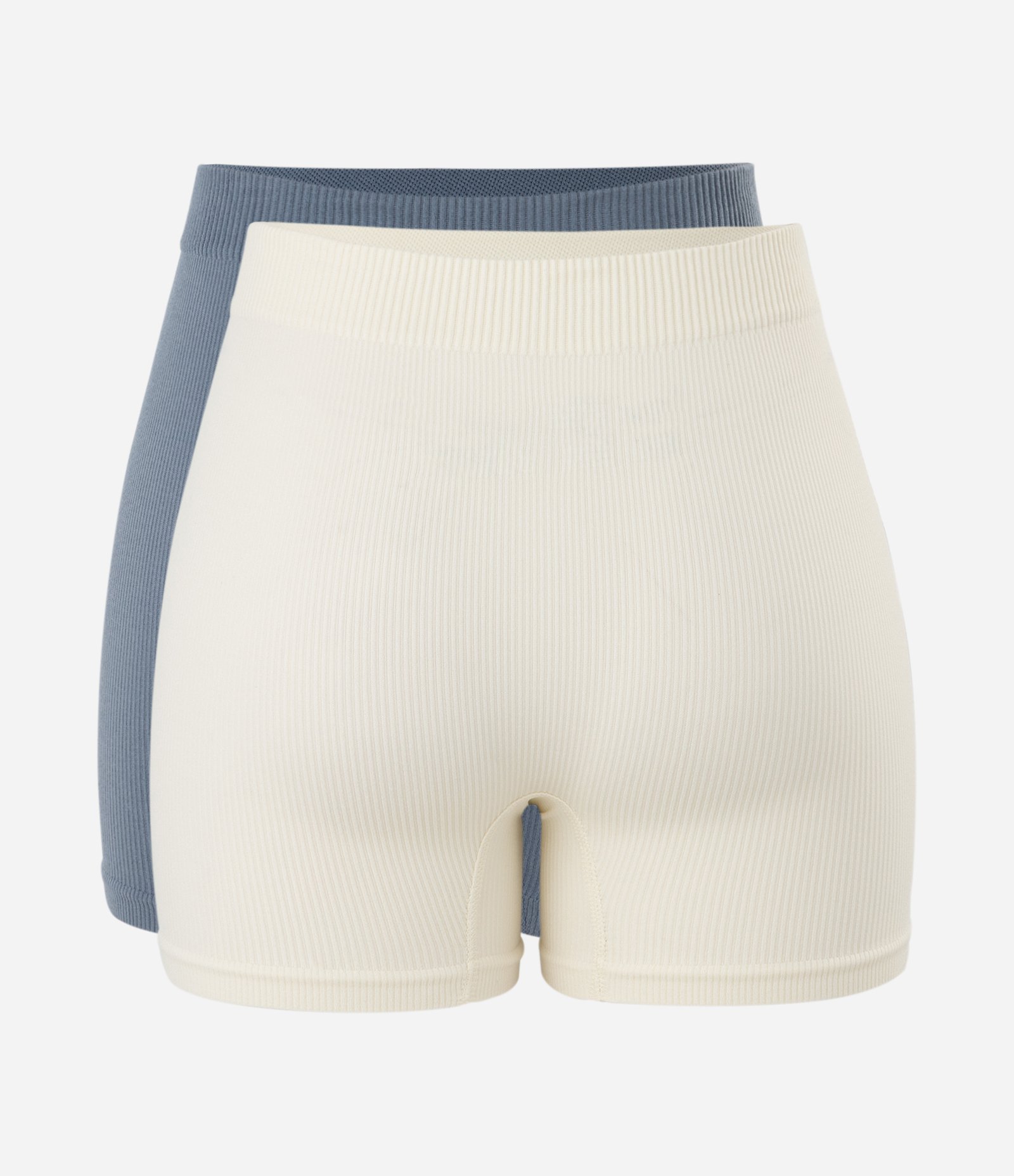 Kit 02 Calcinhas Boyshort em Poliamida Seamless Bege/Cinza 2