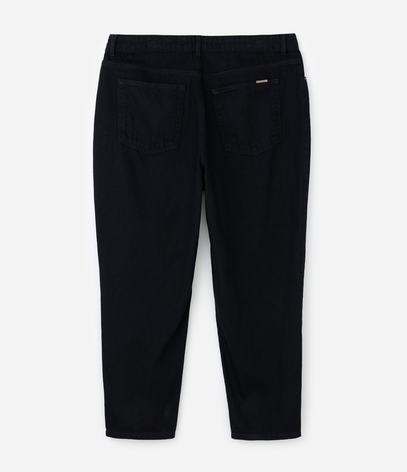 Calça Mom em Sarja com Barra Dobrada Curve & Plus Size Preto 2