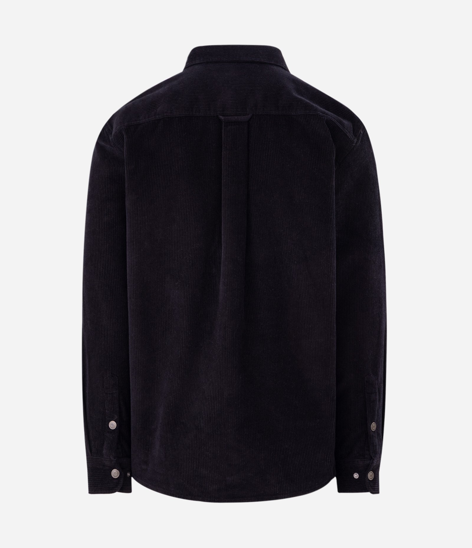 Camisa em Veludo com Bolso no Peito e Abotoamento Preto 7