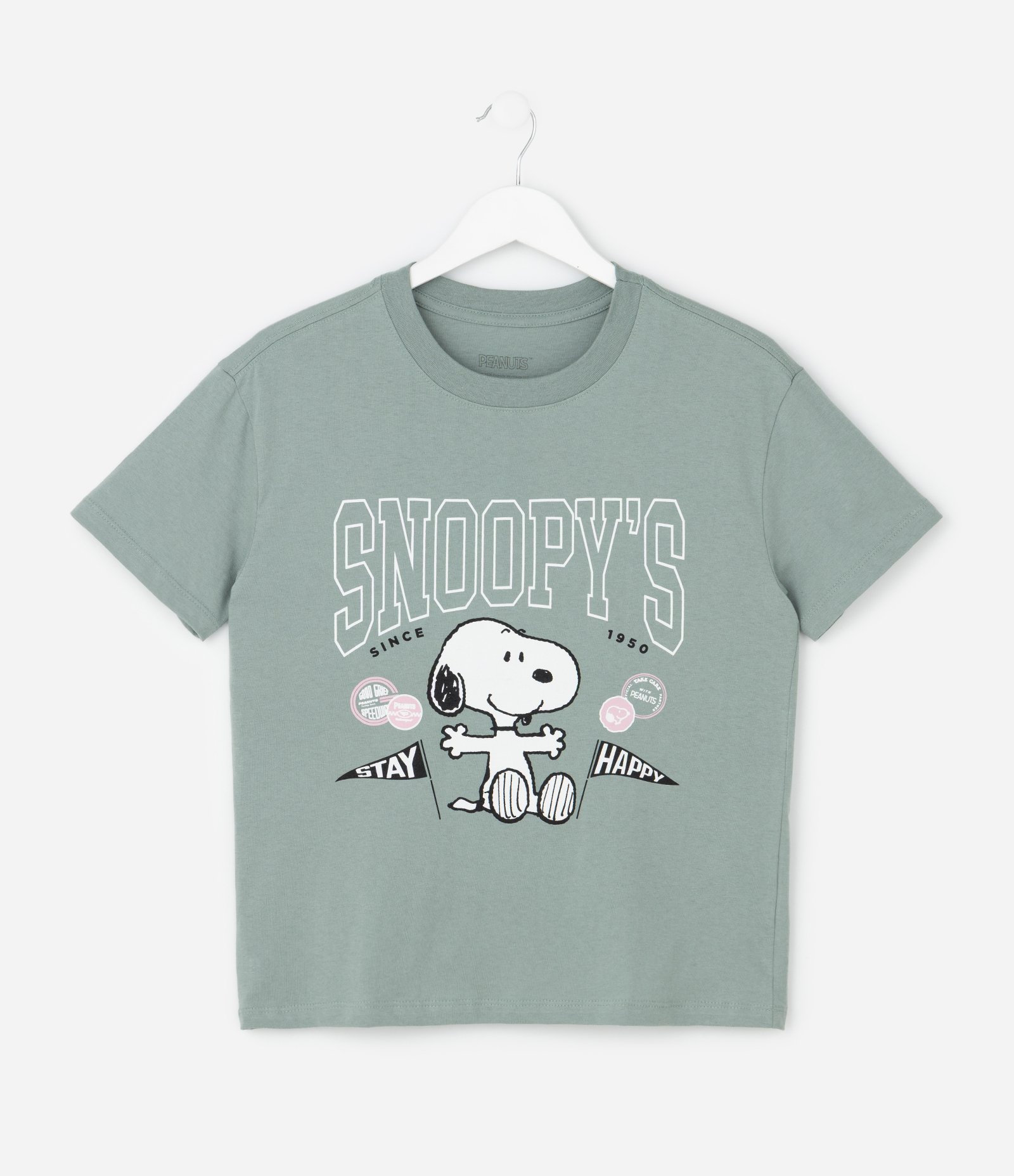 Camiseta Oversized Infantil com Estampa Snoopy – Tam 5 a 16 Anos Verde 1