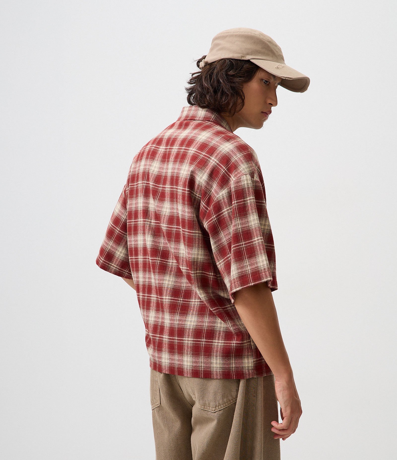 Camisa Relaxed em Flanela Xadrez com Zíper Vermelho 3