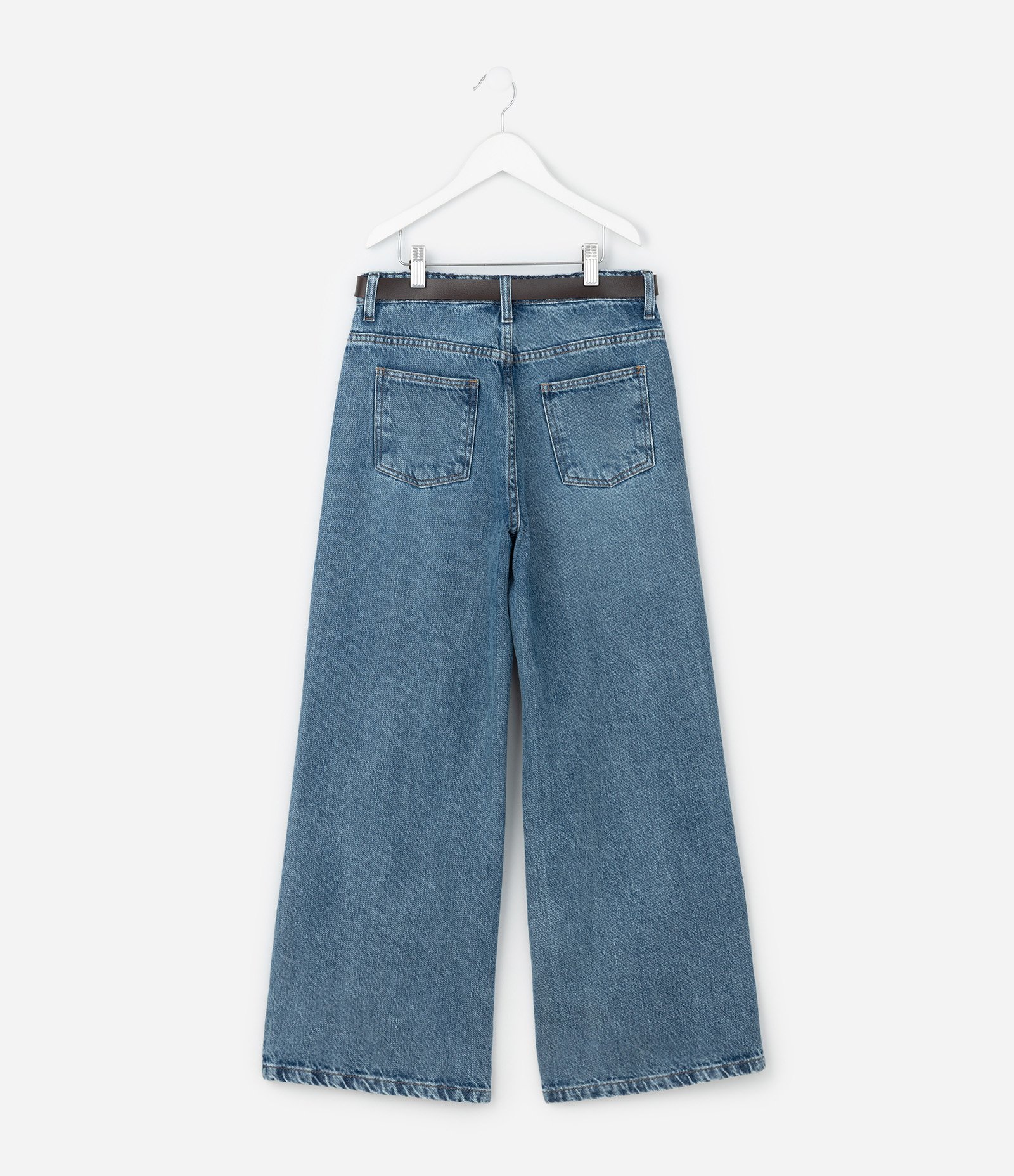 Calça Infantil Wide Leg em Jeans com Cinto – Tam 5 a 16 Anos Azul 3