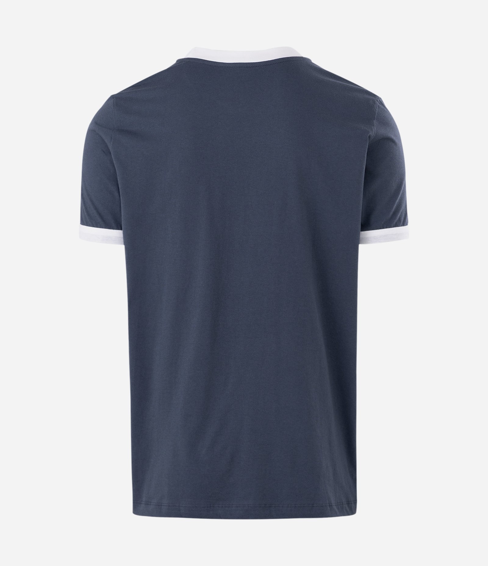 Camiseta Regular em Algodão com Listras nos Ombros Azul Escuro 3