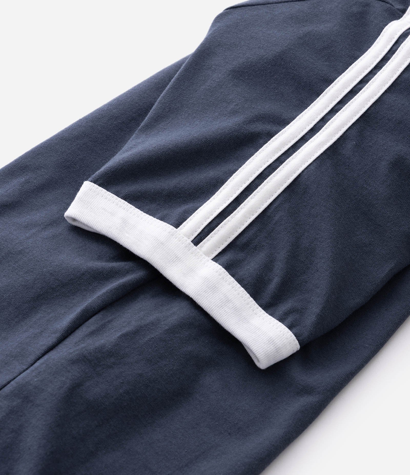 Camiseta Regular em Algodão com Listras nos Ombros Azul Escuro 6